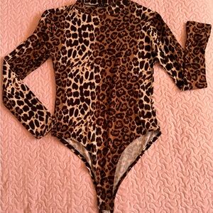 BLVD Animal Print Long Sleeve Bodysuit